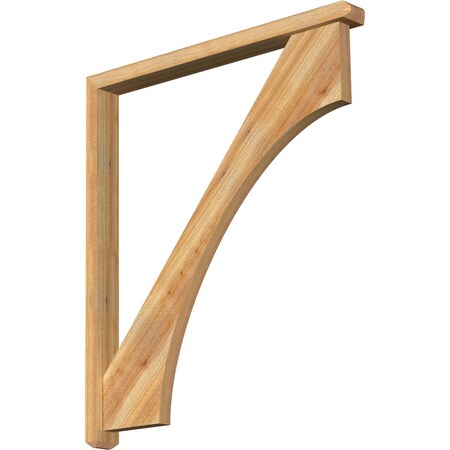 Ekena Millwork Westlake Craftsman Rough Sawn Bracket w/ Offset Brace, Western Red Cedar, 4"W x 42"D x 48"H BKT0402X42X48WTL04RWR